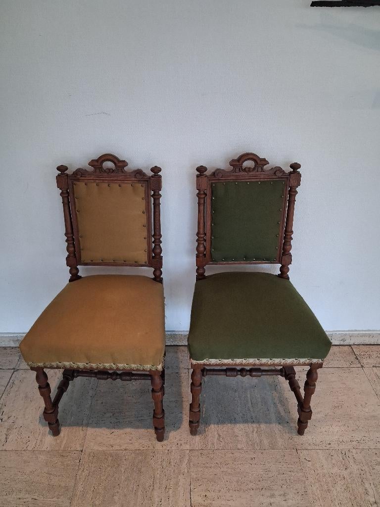 paire de chaise en bois en chêne, Maison & Meubles, Chaises, Comme neuf, Deux, Bois, Brun, Enlèvement