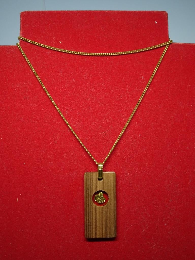 PENDENTIF BOIS - METAL - OR, Enlèvement ou Envoi, Or, Or