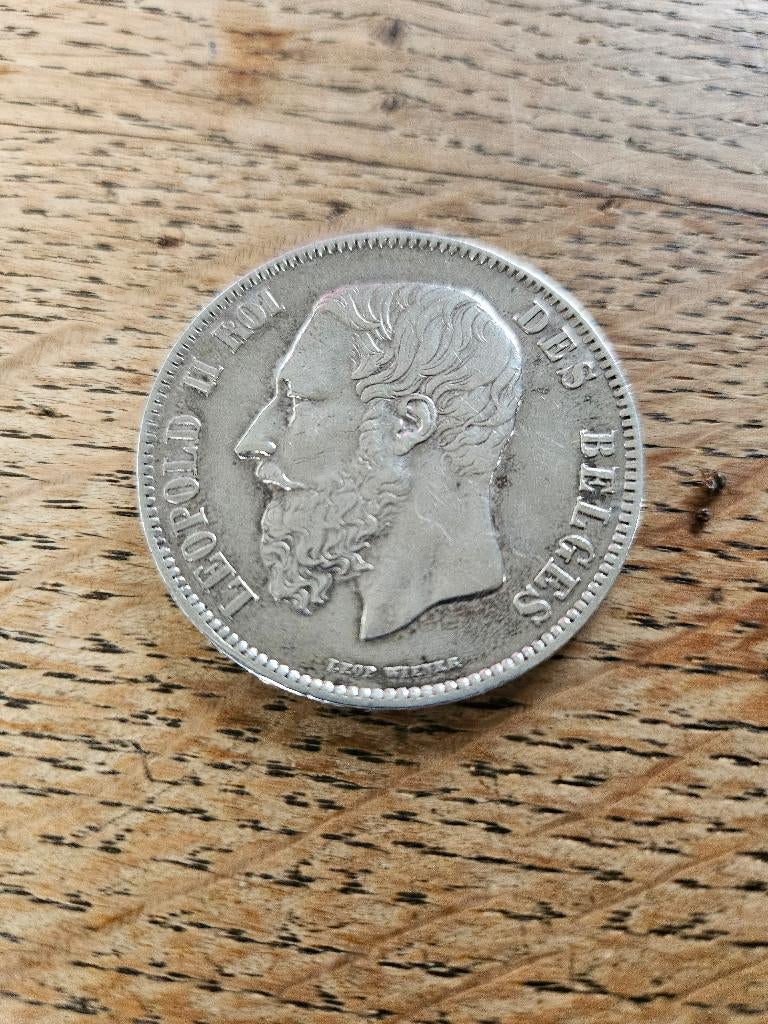 5 Francs Belge argent 1870, Enlèvement ou Envoi, Monnaie en vrac, Argent, Argent