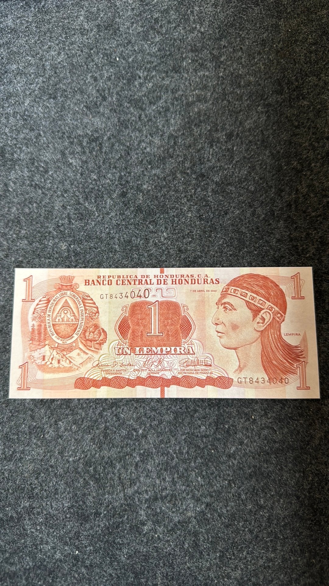 1 lempira Honduras UNC, Postzegels en Munten, Bankbiljetten | Amerika, Verzenden