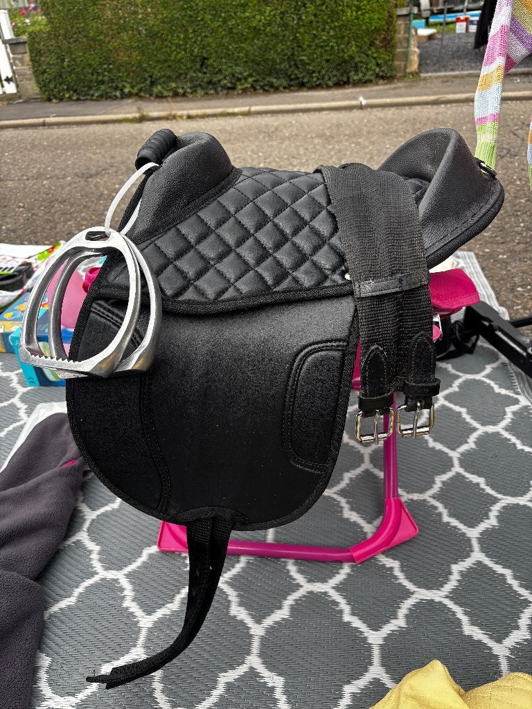 Bardette selle synthétique poney, Animaux & Accessoires, Étriers inclus, Enlèvement ou Envoi, Récréation, Utilisé