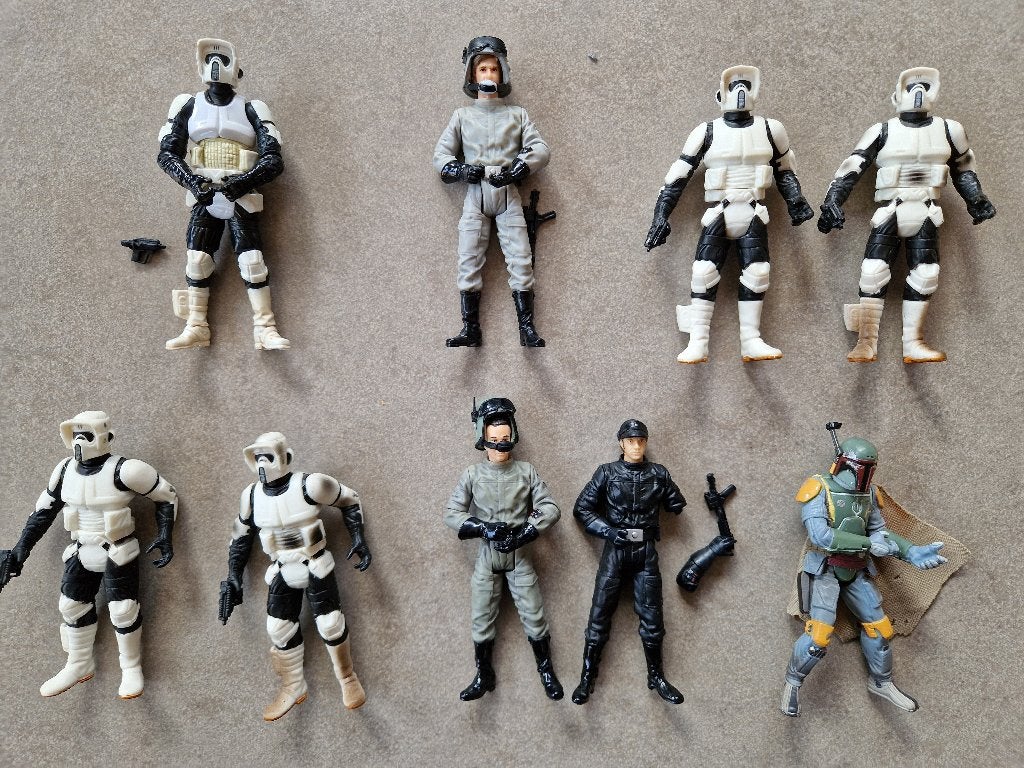 Star Wars Figurines Hasbro AT-ST Solo Biker Scout speeder, Collections, Enlèvement ou Envoi, Utilisé, Figurine
