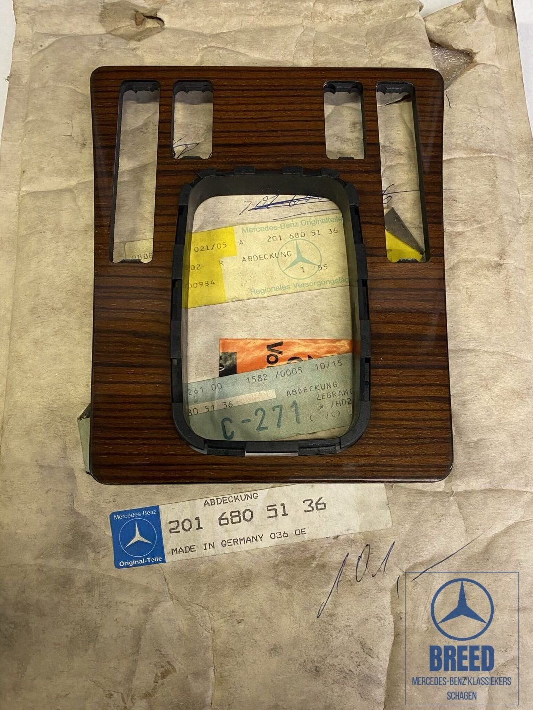 NOS zebranopaneel middenconsole voor Mercedes-Benz W201, Auto-onderdelen, -, Nieuw, Ophalen of Verzenden, -