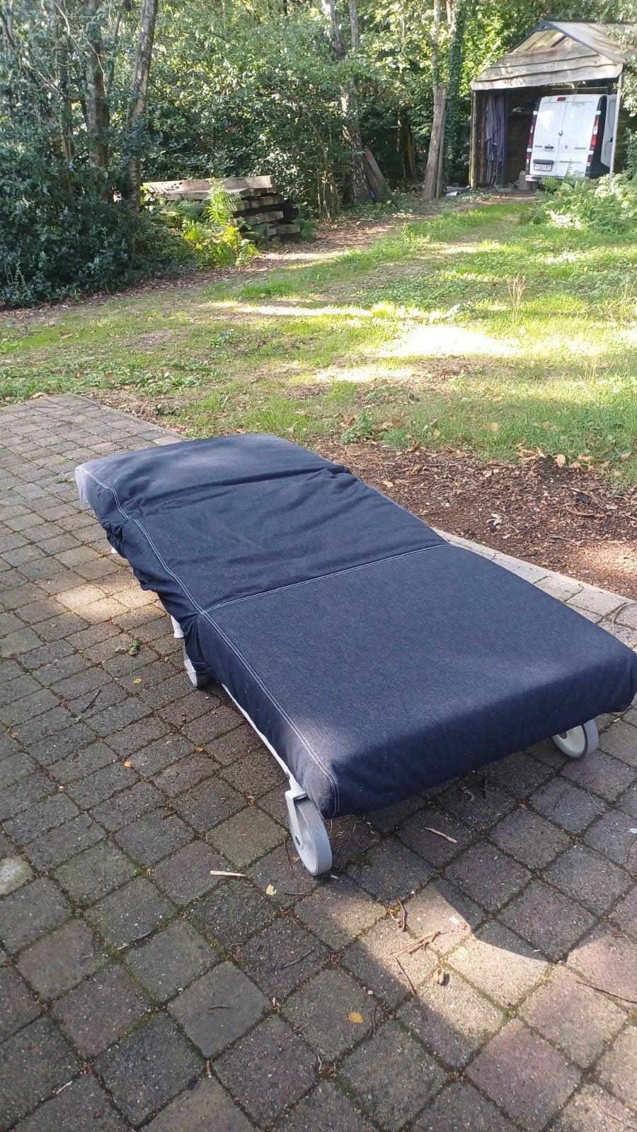 zetel bed, Maison & Meubles, Chambre à coucher | Canapés-lits, 200 cm, Bleu, Une personne, Comme neuf