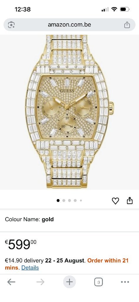Horloge, Handtassen en Accessoires, Horloges | Dames, Ophalen, Guess, Polshorloge, Zo goed als nieuw