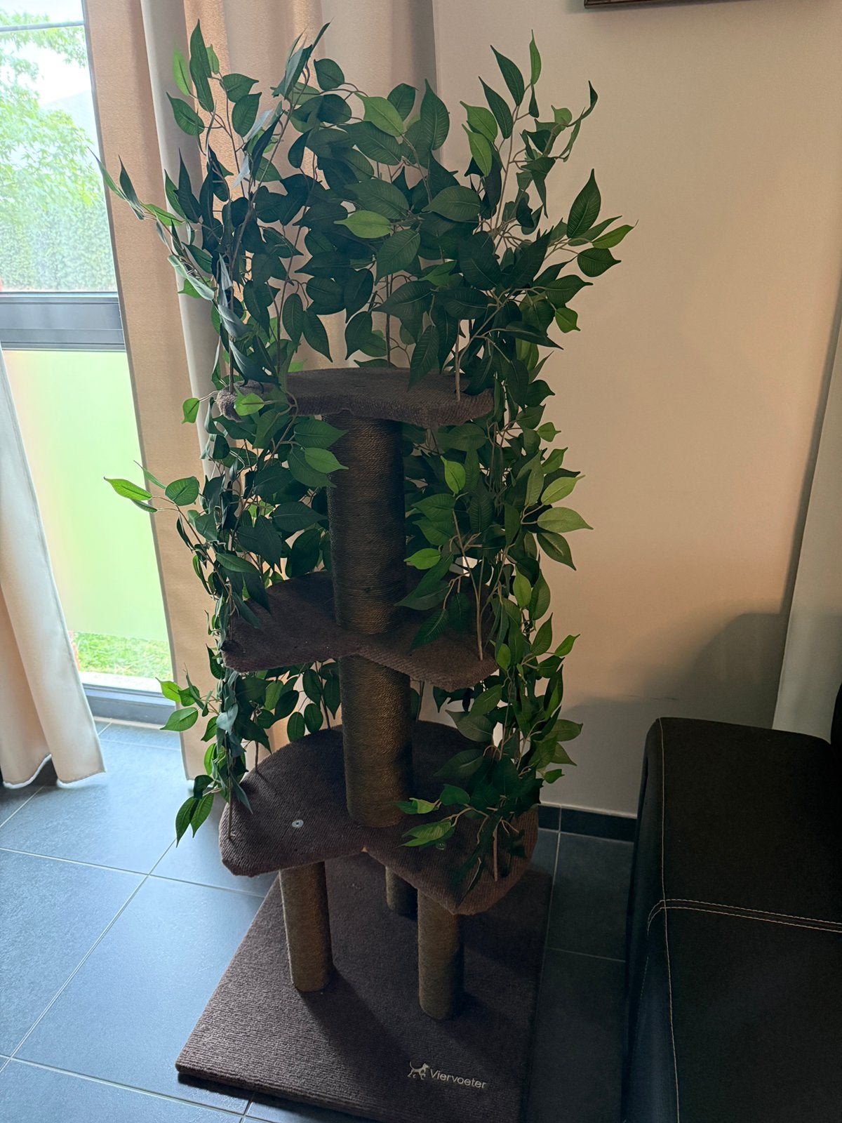 Krabpaal met bladeren NIEUW! 165x60x60, Dieren en Toebehoren, Ophalen, Zo goed als nieuw, Krabpaal