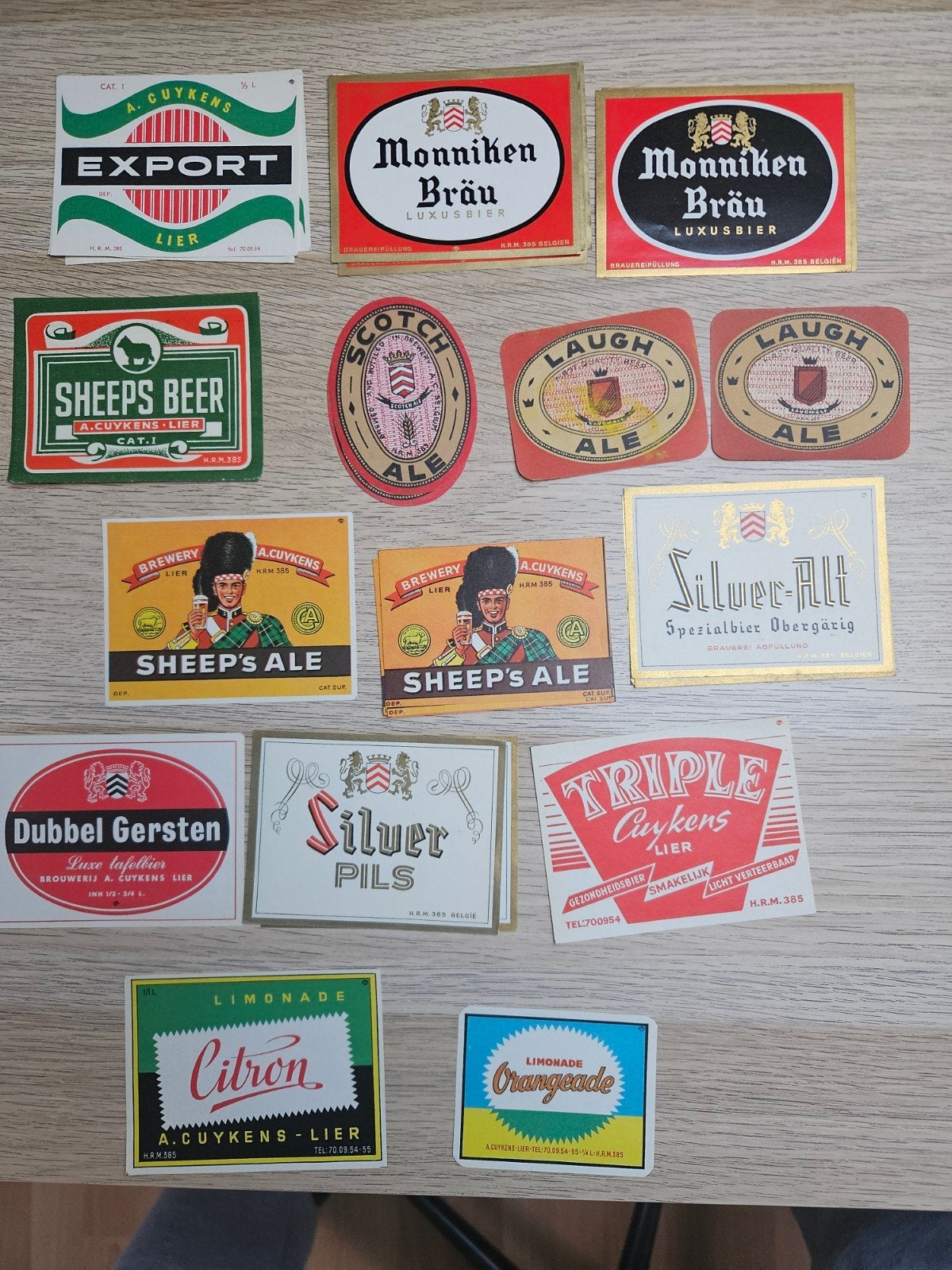 oude bieretiketten Cuykens Lier, Ophalen of Verzenden