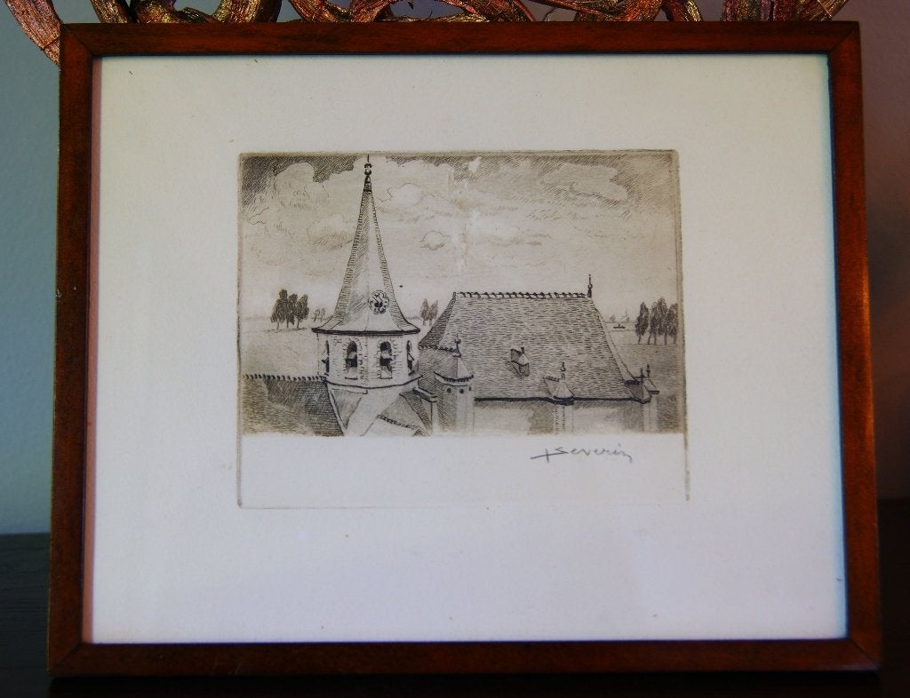 Ets van Juliaan Severin Belgische kunstenaar (1888–1975), Antiek en Kunst, Kunst | Etsen en Gravures, Ets, Ophalen