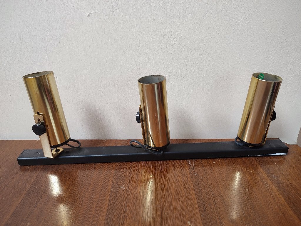 Lustre rampe 3 spots années 1967, Matériel de fixation inclus, Enlèvement, Métal, Spot sur rail