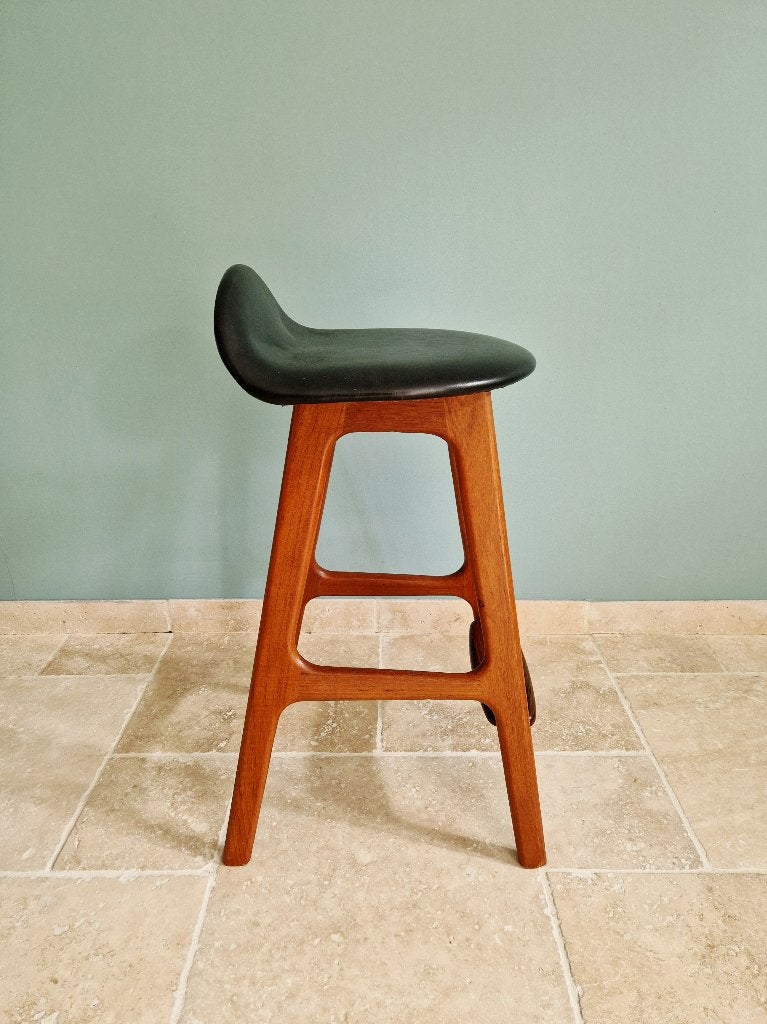 Tabouret scandinave en teck OD61, Erik Buck, Danemark, 1960, Enlèvement ou Envoi