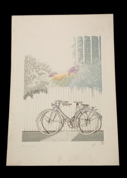 originele lithografie van kunstenaar Jean Heine, genummerd 3, Gelimiteerde oplage, Ophalen of Verzenden, Landschappen, Lithografie