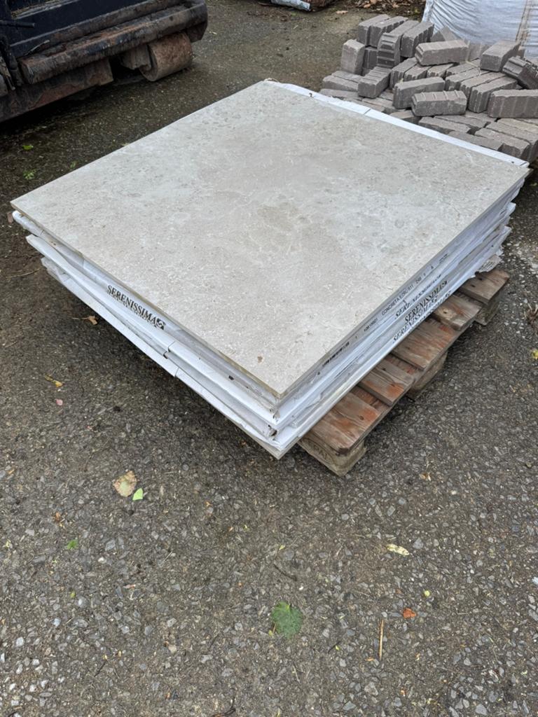 Terrastegel Serenissima Concreta Ecru 100x100, Tuin en Terras, Tegels en Klinkers, Ophalen, Keramiek, Nieuw, 10 m² of meer