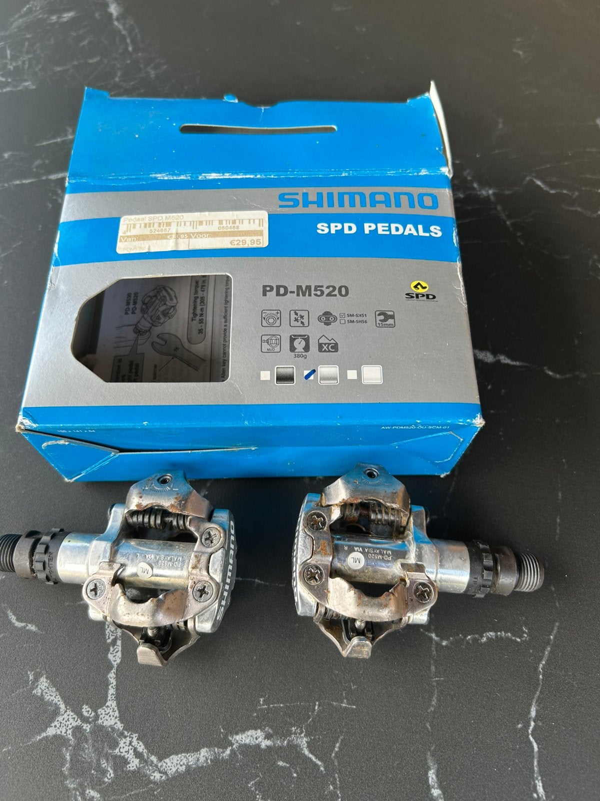 Pédales Shimano SPD 520, Enlèvement, Utilisé, Pédalier ou Pédales