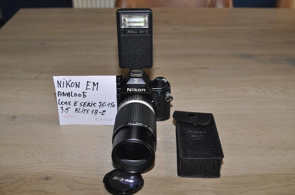 nikon EM met lens e serie 75-150 3.5, Ophalen of Verzenden, Gebruikt, Spiegelreflex, Nikon