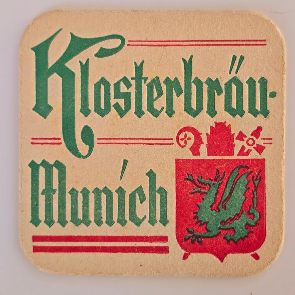 Klosterbräu sous-bock bierviltje bierdeckel coaster, Collections, Marques de bière, Utilisé, Sous-bock, Envoi