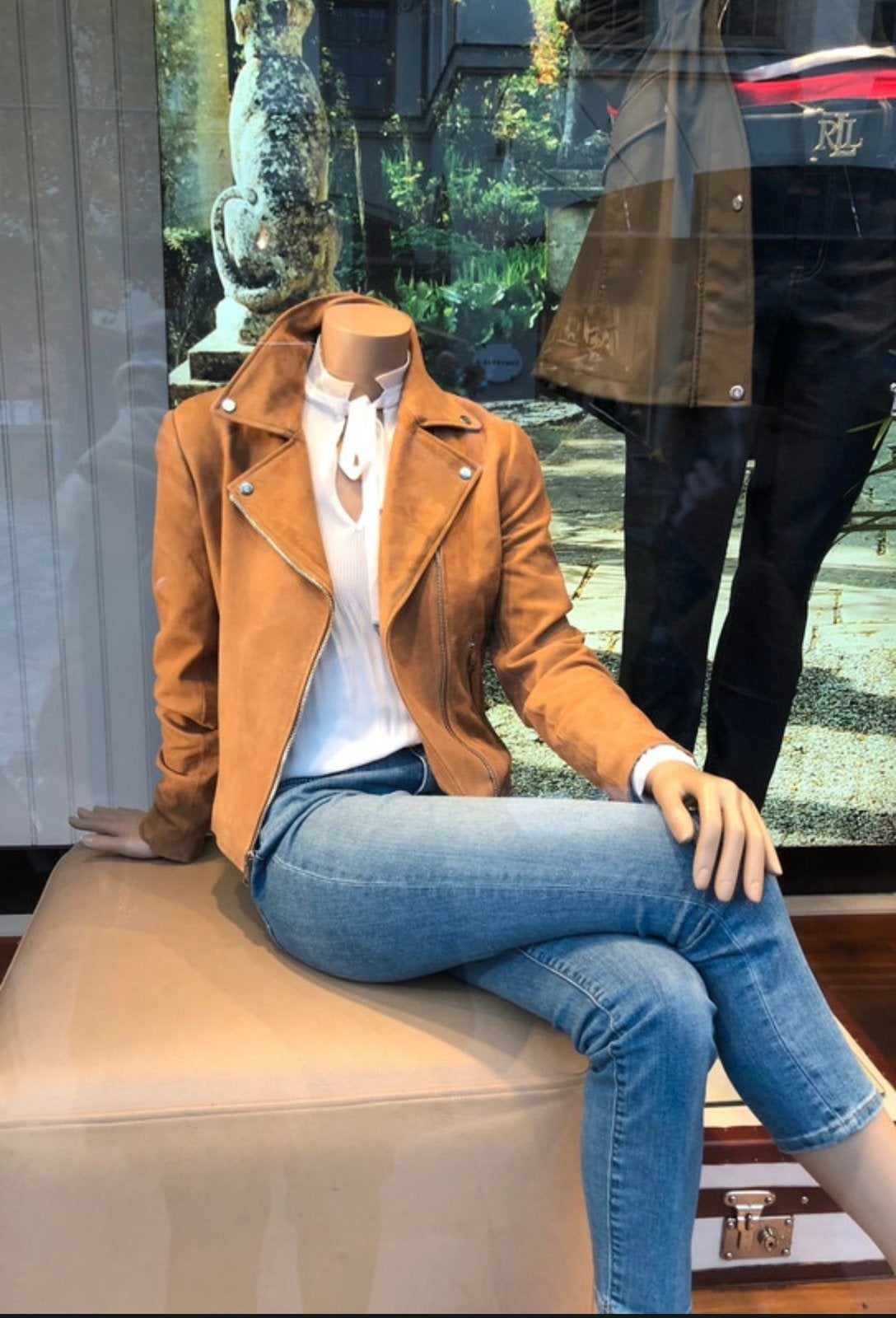Ralph Lauren suède-look leren jack maat XXS (valt als S/M), Kleding | Dames, Verzenden, Zo goed als nieuw, Maat 36 (S)
