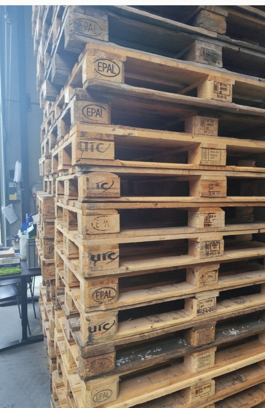palettes euro, Enlèvement