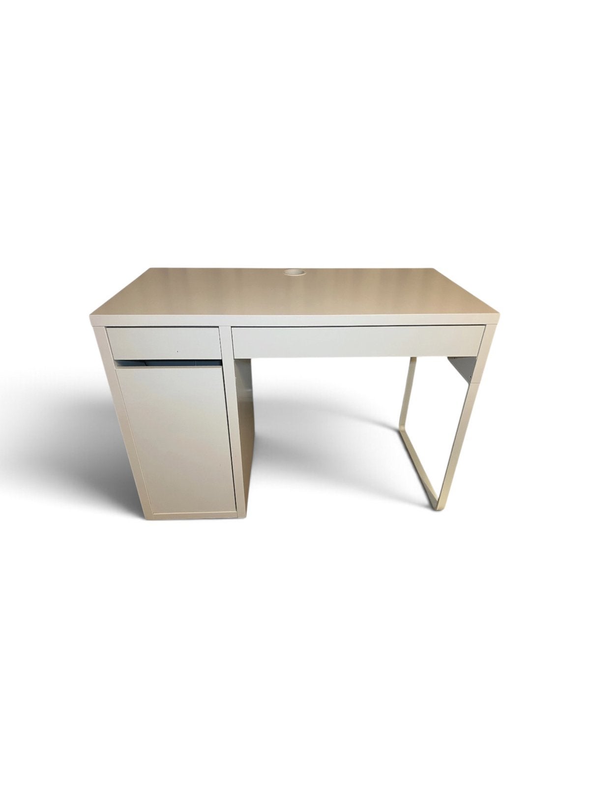 IKEA MICKE bureau wit – met kast en lade, Ophalen, Opbergruimte, Zo goed als nieuw, IKEA
