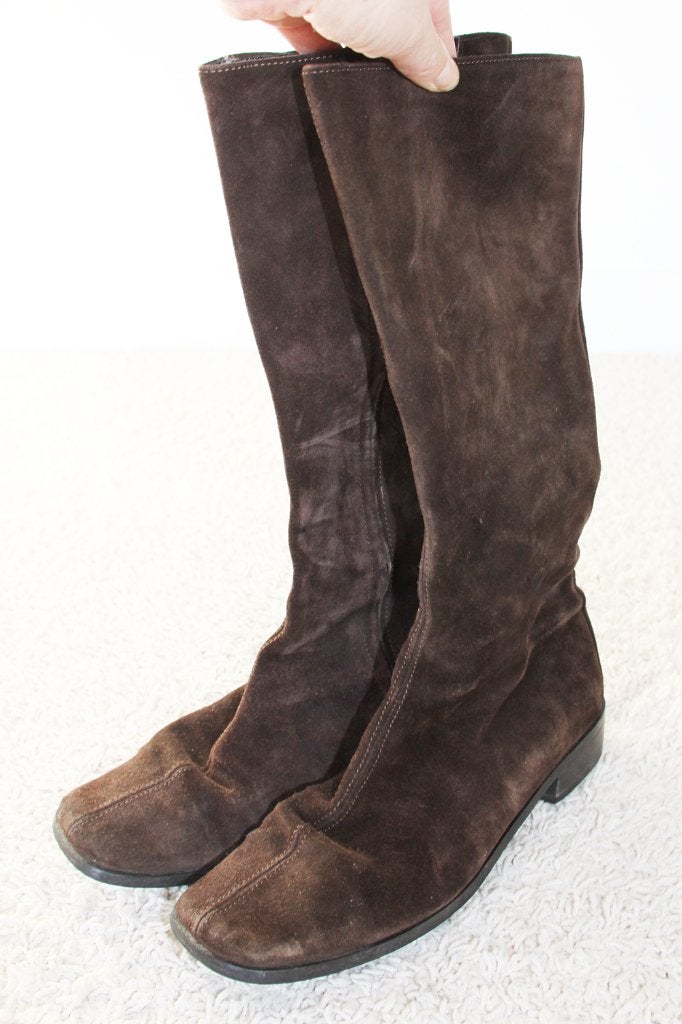 Mooie Suede Dames Laarzen (Maat 39) - s8 € 45,-, Kleding | Dames, ANDERE, Hoge laarzen, Bruin, Verzenden