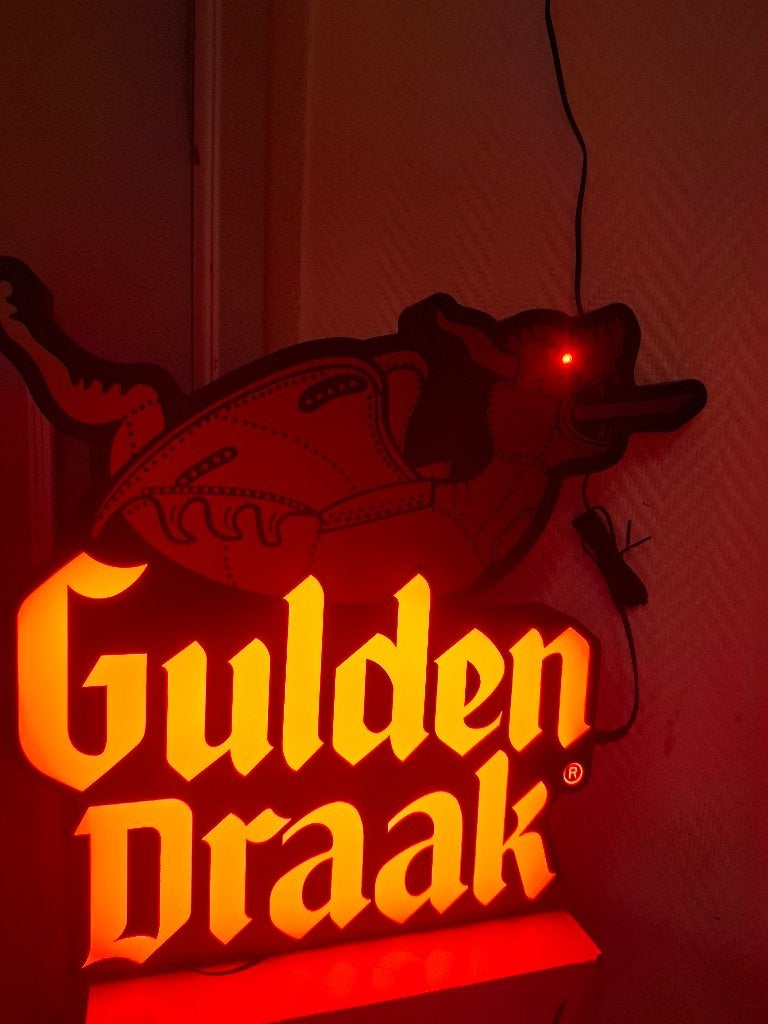 Nieuwe originele lichtreclame Gulden Draak, Verzamelen, Ophalen of Verzenden, Nieuw, Lichtbak of (neon) lamp