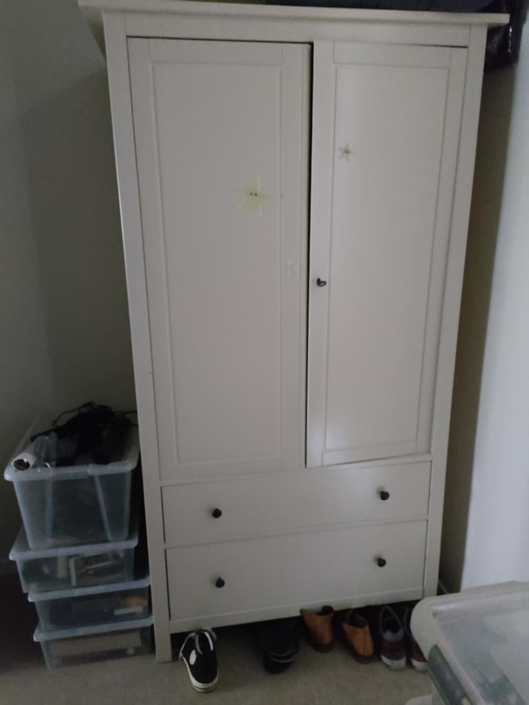 Kledingkast wit met ,2 schuiven., Ophalen