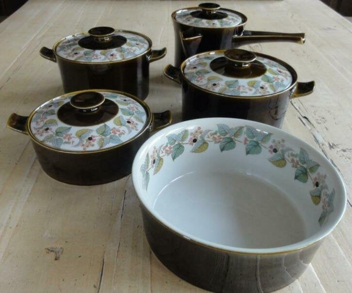 Vintage Italiaanse ovenschalen set, bramen, OVEN KING, Ophalen of Verzenden