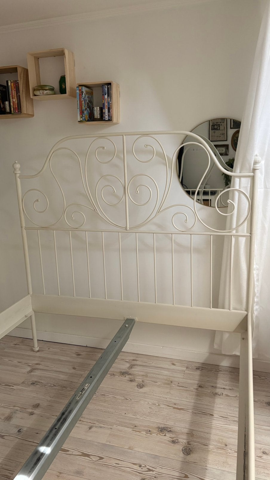 Bedframe, Huis en Inrichting, Ophalen, Gebruikt, Wit, Tweepersoons