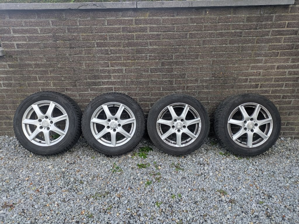 Jantes Alu 16" + Pneus Hiver 205/55 R16T, Ophalen, 16 inch, Banden en Velgen, Winterbanden