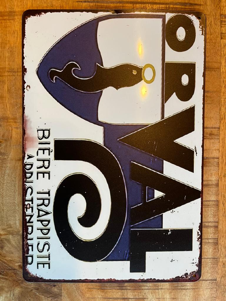 Plaque metallique orval biere, Collections, Enlèvement ou Envoi