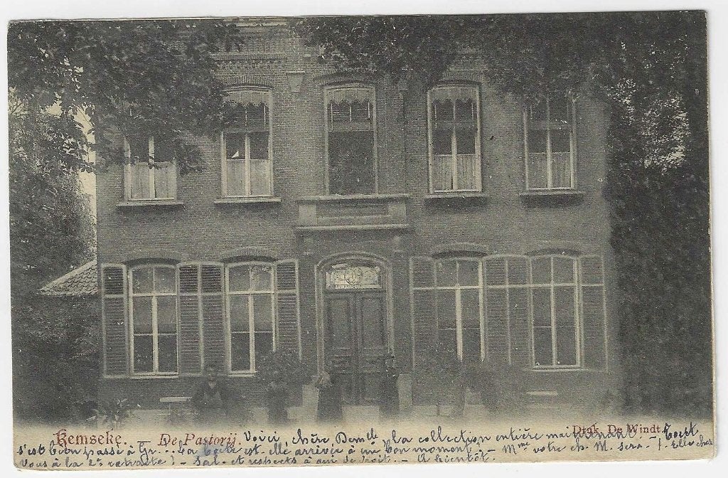 Carte postale Kemseke, De Pastorij, Enlèvement ou Envoi, Avant 1920, Affranchie, Flandre Orientale