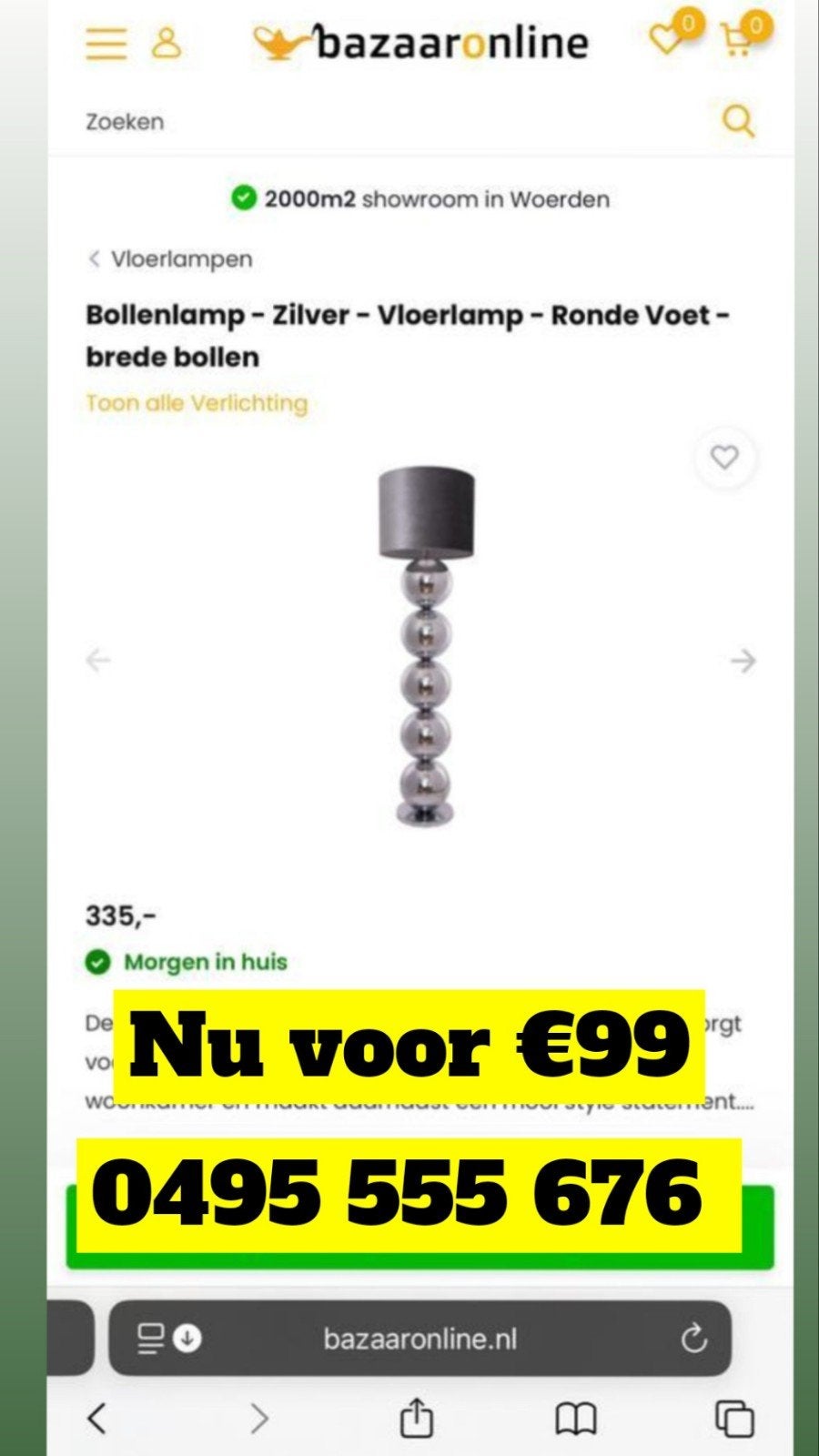 Zilveren design staanlamp Erik Kuster, Ophalen of Verzenden, Zo goed als nieuw
