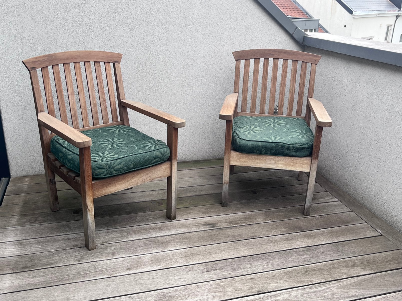 2 grote fauteuils in massief TEAKHOUT, Tuin en Terras, Ophalen, Zo goed als nieuw