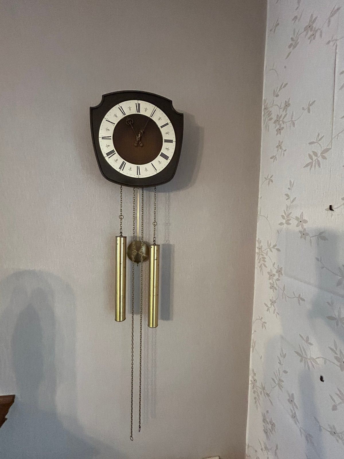Klok met grwichten, Huis en Inrichting, Ophalen, Bruin, Analoog, Met gewichten