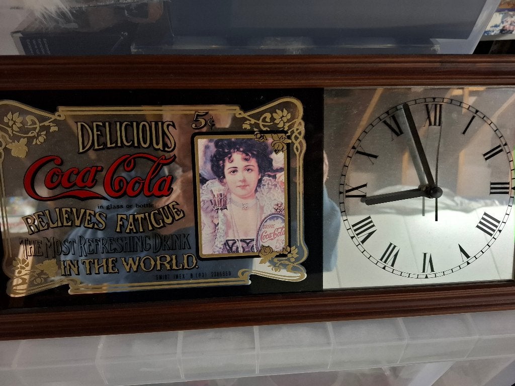 coca copla reclame bord met uurwerk, Verzamelen, Ophalen of Verzenden, Zo goed als nieuw, Reclamebord