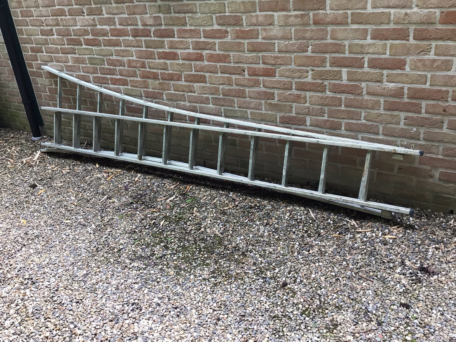 Alu ladder, Doe-het-zelf en Bouw, Ladders en Trappen, Ophalen, Gebruikt, Ladder, Opvouwbaar of Inschuifbaar