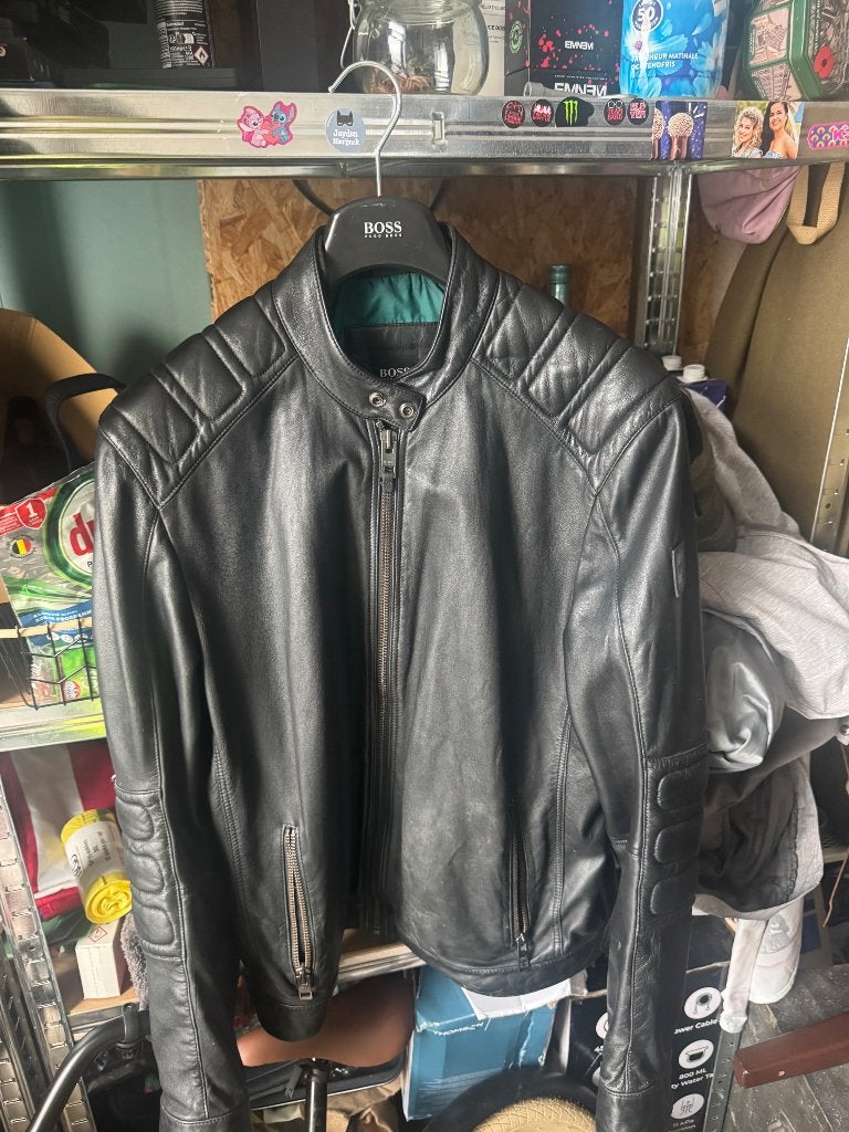 Leren jas, Kleding | Heren, Jassen | Winter, Ophalen, Maat 48/50 (M), Zwart, Nieuw
