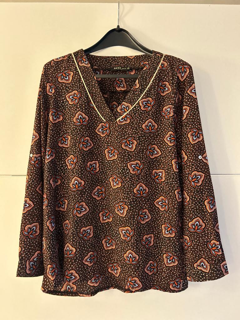 Akoz de toi zwarte blouse met print, Kleding | Dames, Zwart, Maat 46/48 (XL) of groter, Akoz de toi, Ophalen of Verzenden