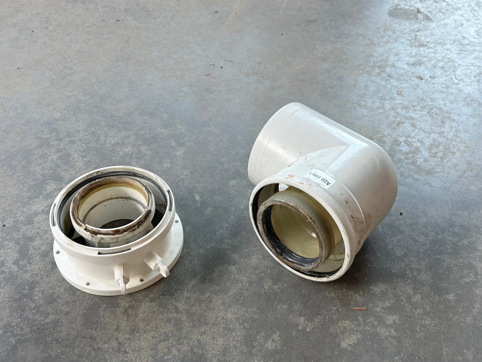 Bocht + adapter (meetstuk) 80/125, Doe-het-zelf en Bouw, Ophalen, Aardgas