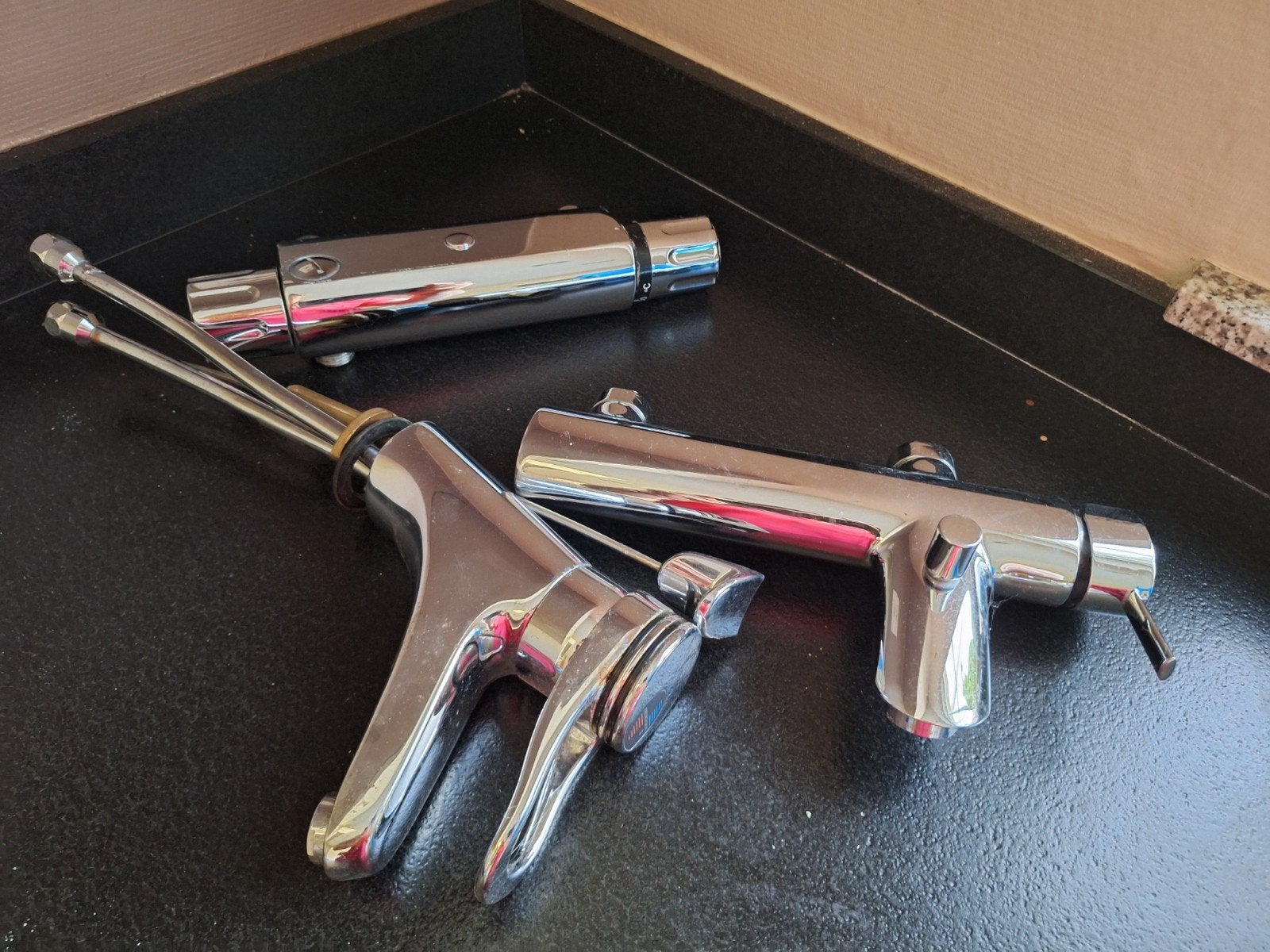 Grohe thermostaatkraan + 2x  badkraan, Ophalen, Chroom, Wastafel