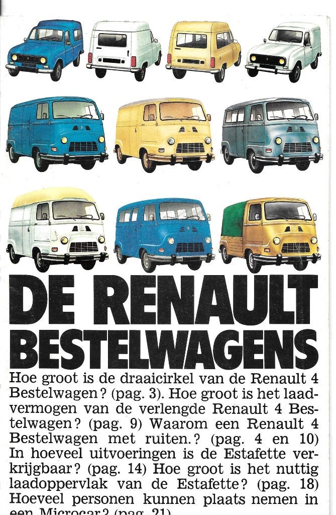 RENAULT BESTELWAGENS  1980, Livres, Enlèvement ou Envoi, Comme neuf, Renault