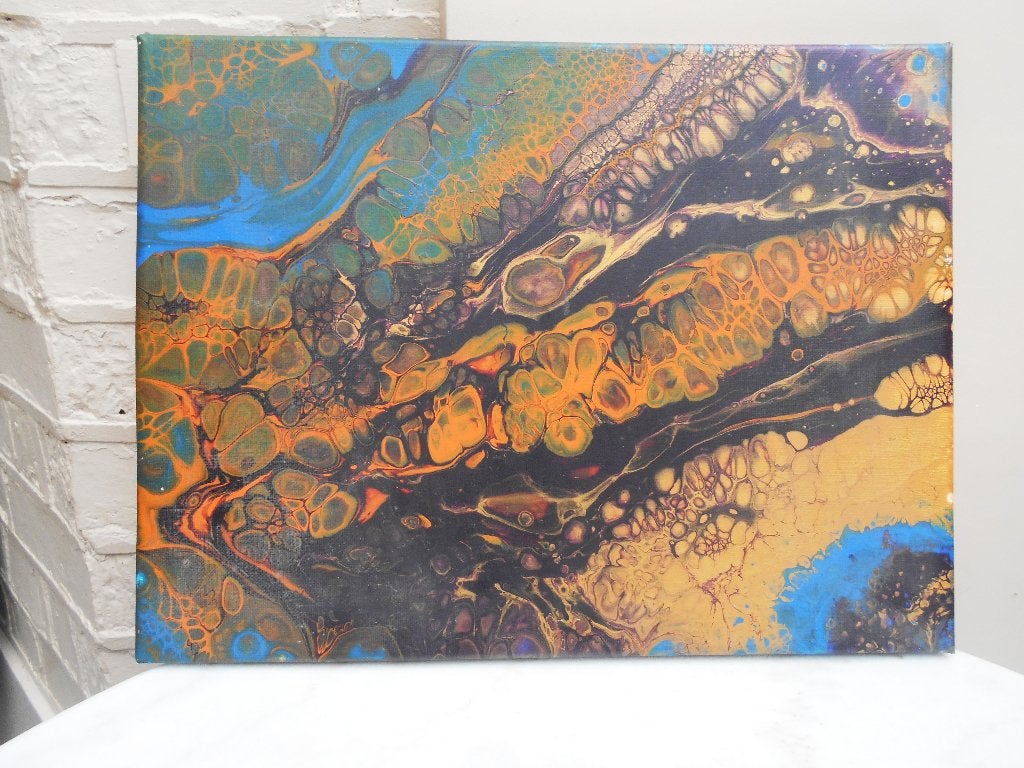 tableau peinture abstraite 30 x 40 cm, Antiquités & Art, Enlèvement ou Envoi
