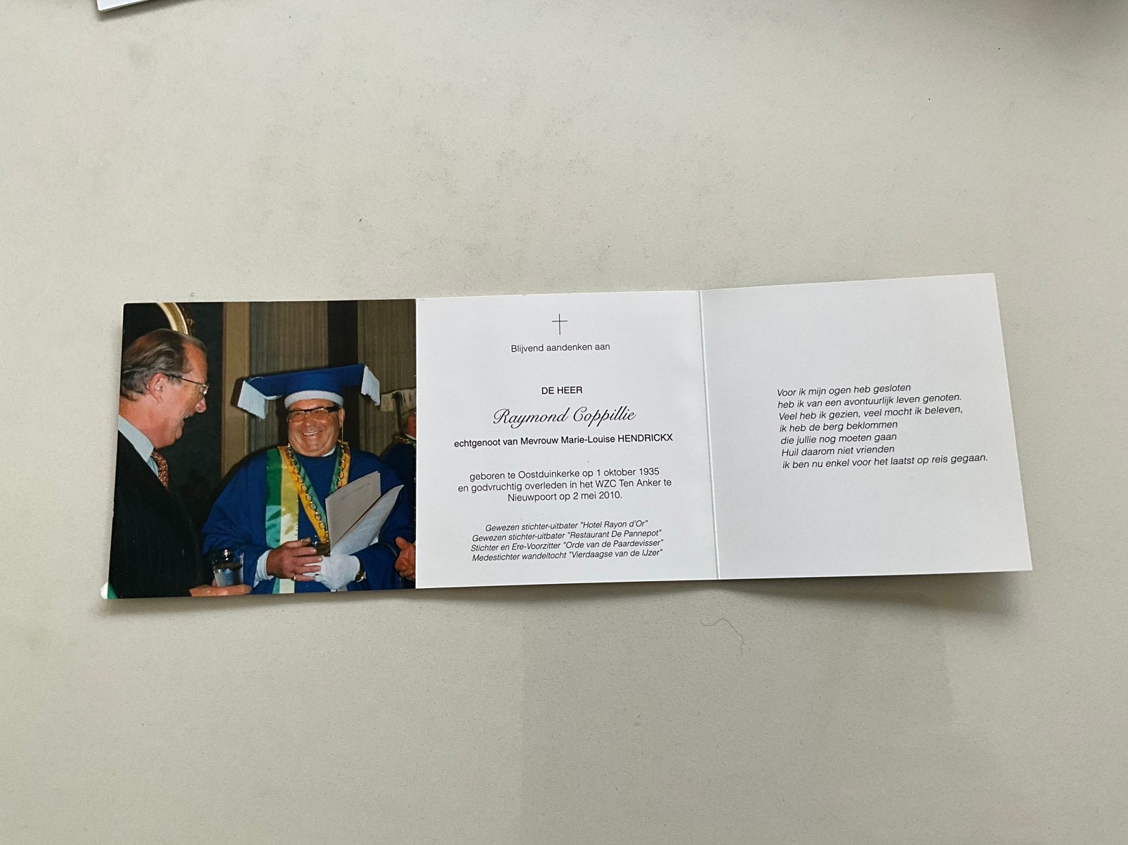Origineel en zeldzaam bidprentje orde van de paardevisser, Verzamelen, Ophalen of Verzenden, Bidprentje