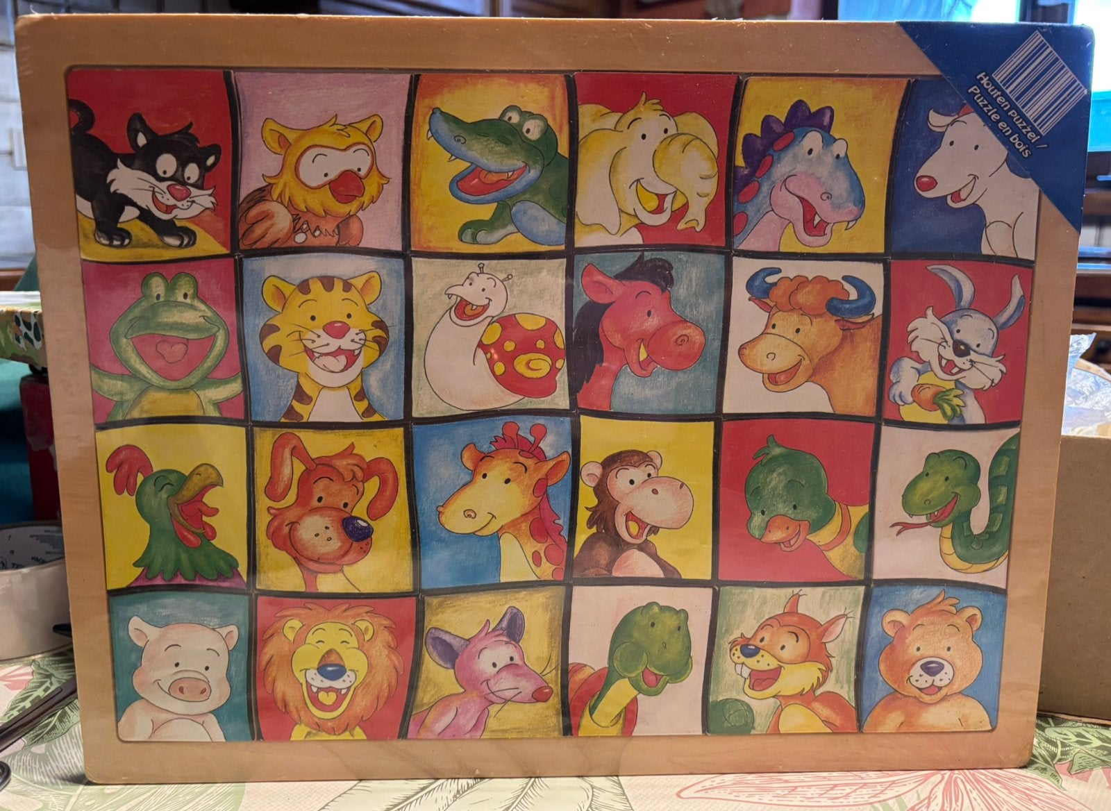 Mooie houten Rimex Toys puzzel ,dieren’ 40/30 cm, Ophalen of Verzenden, Gebruikt, Van hout