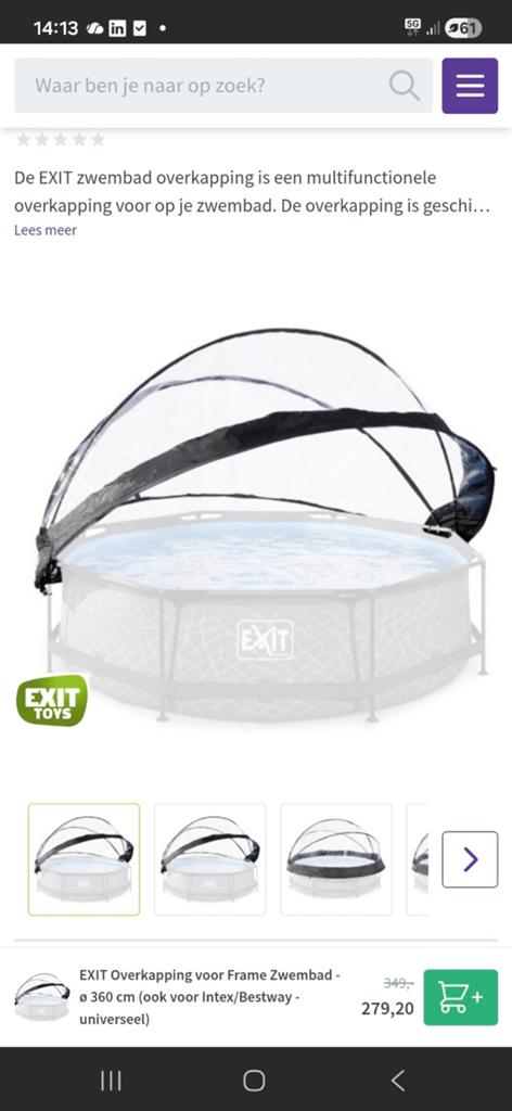 Exit Pool rond 366 frame voor dome (koepel), Ophalen