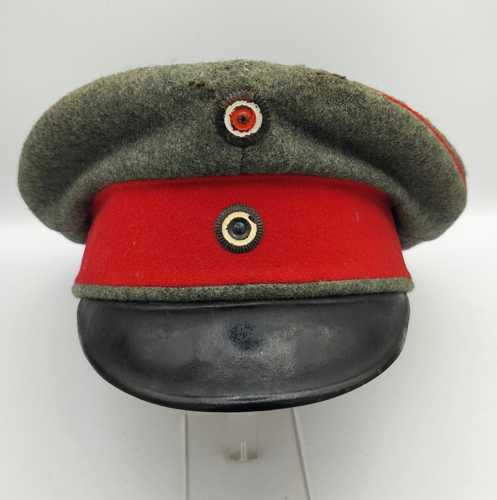 Originele Duitse WO1 feldgrau kepie Pruisen, Ophalen of Verzenden