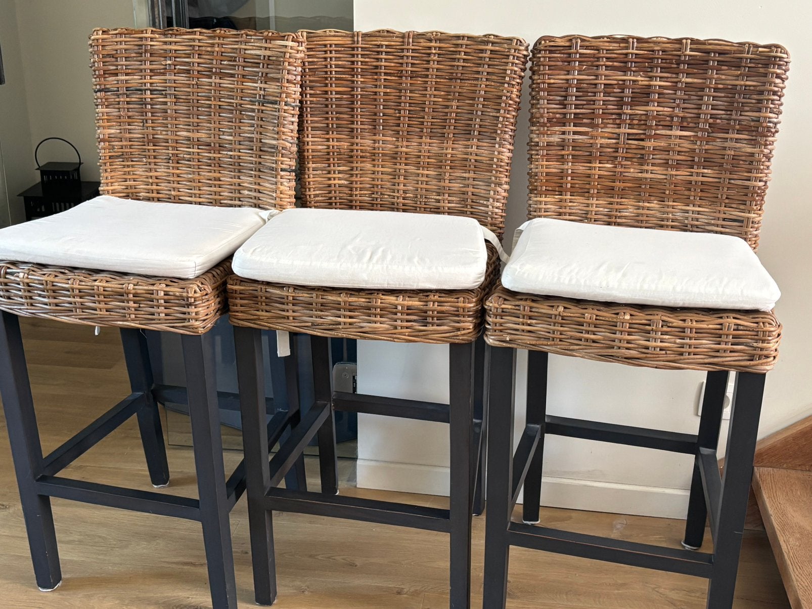 Tabouret de bar - chaise haute rotin, Ophalen, Zo goed als nieuw, Hout