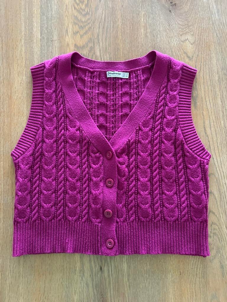 Roze vest zonder mouwen debardeur gilet Stradivarius maat S, Ophalen of Verzenden, Zo goed als nieuw, Maat 36 (S), Roze