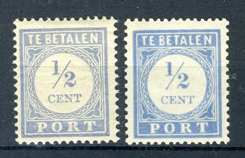 PAYS-BAS P44 MH 1912-1920 - Chiffre et valeur en bleu, Envoi, Jusqu'à 1940, Non oblitéré