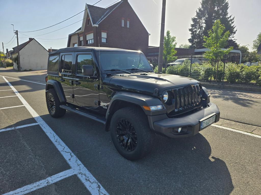 Jeep wrangler UNLIMITED sport 4x4 lichtevracht btw reeds gvv, Auto's, Jeep, Automaat, Stof, 4 cilinders, Zwart
