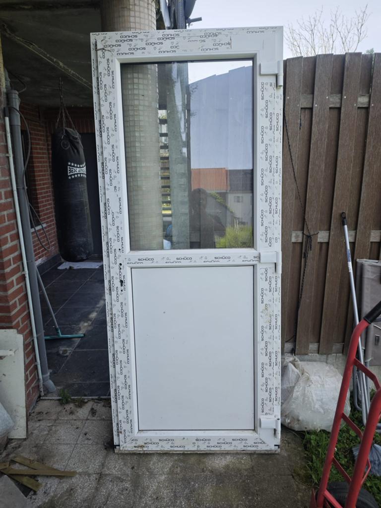 Porte PVC extérieur Schuco, Bricolage & Construction, Neuf, 75 à 150 cm, Enlèvement, Vitre comprise